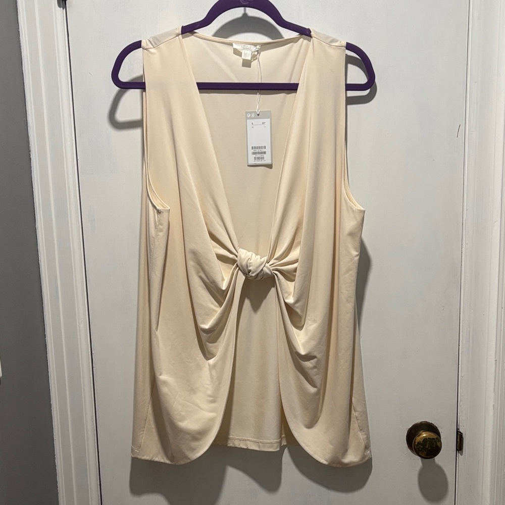 New COS long open knot tank top